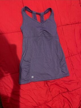 Athleta Ruched Tank Top Built-In Bra Purple | S | Racerack
